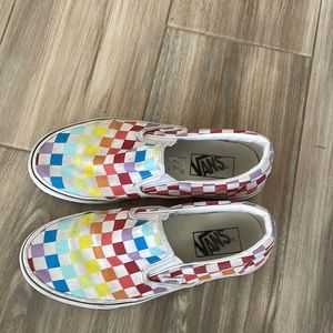 Vans checker slip on